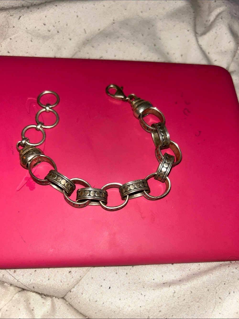 Balinese silver dotted chain bracelet.